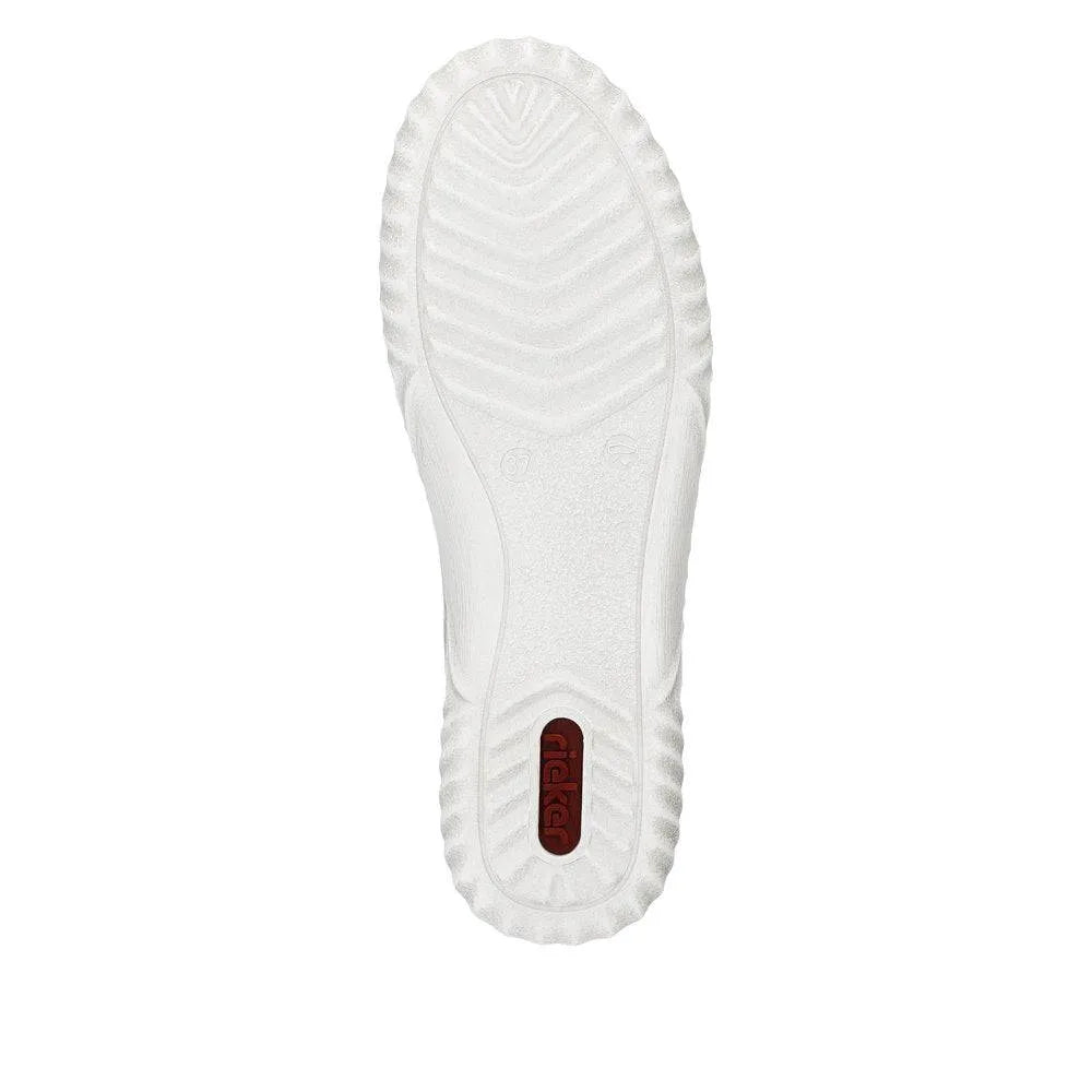 Rieker N0900-90 Edna Ladies Silver Zip & Lace Shoes-elevate your sole