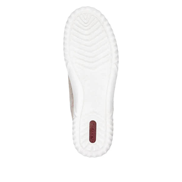 Rieker N0902-90 women's multicolor lace and zip casual shoes with white sole, comfort fit, and stylish design.
