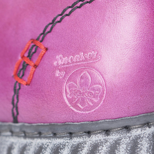 Rieker N0921-30 Ladies Purple Zip & Lace Ankle Boots-elevate your sole