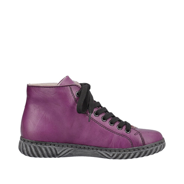 Rieker N0921-30 Ladies Purple Zip & Lace Ankle Boots-elevate your sole