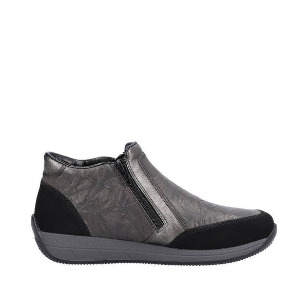 Rieker N1152-42 Ladies Wide Grey Combi Twin Zip Ankle Boots-elevate your sole