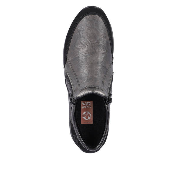 Rieker N1152-42 Ladies Wide Grey Combi Twin Zip Ankle Boots-elevate your sole