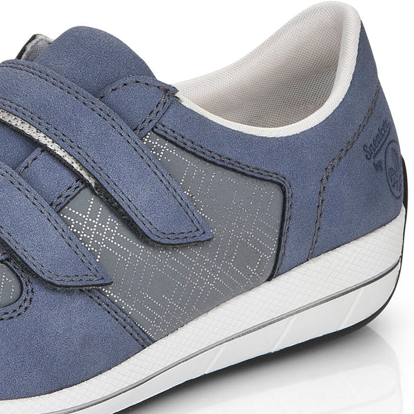 Rieker N1168-14 Ladies Jeans Blue Textile Touch Fastening Shoes-elevate your sole