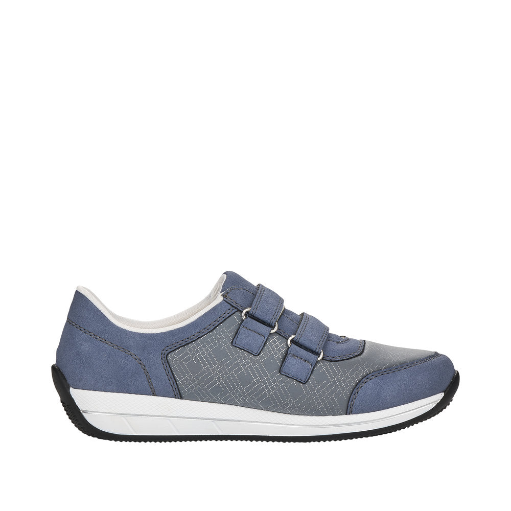 Rieker N1168-14 Ladies Jeans Blue Textile Touch Fastening Shoes-elevate your sole
