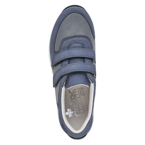 Rieker N1168-14 Ladies Jeans Blue Textile Touch Fastening Shoes-elevate your sole