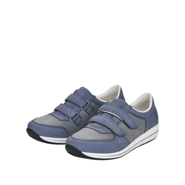 Rieker N1168-14 Ladies Jeans Blue Textile Touch Fastening Shoes-elevate your sole