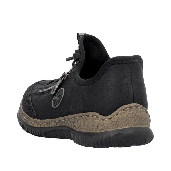 Rieker N3267-01 Ladies Black Hands Free Slip On Shoes-elevate your sole