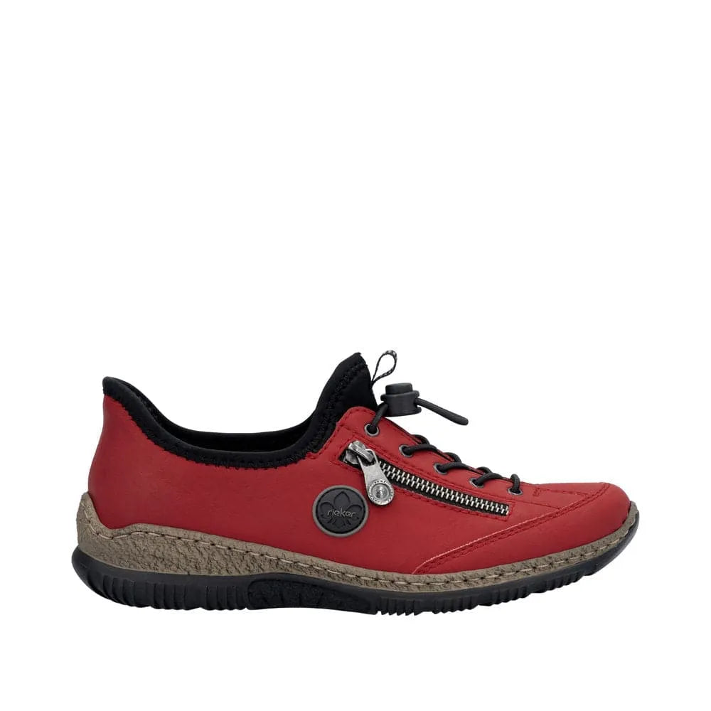 Rieker N3267-33 Ladies Red Hands Free Slip On Shoes-elevate your sole