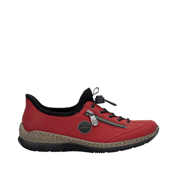 Rieker N3267-33 Ladies Red Hands Free Slip On Shoes-elevate your sole