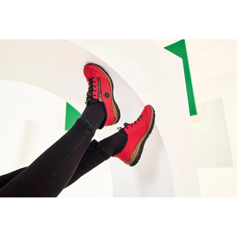 Rieker N3267-33 Ladies Red Hands Free Slip On Shoes-elevate your sole