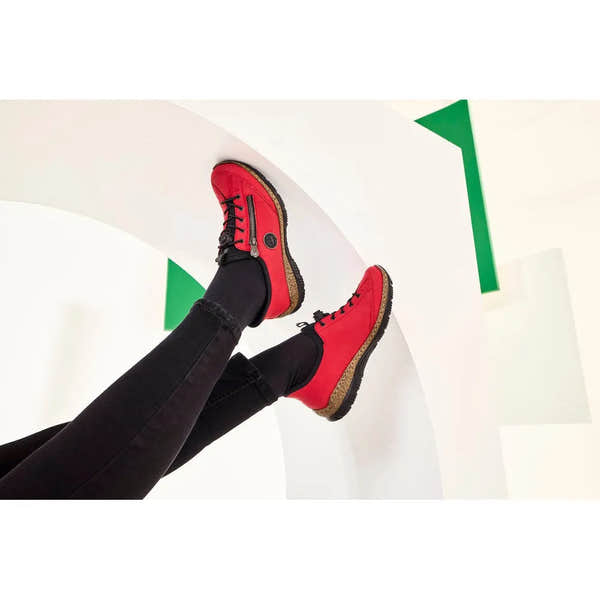 Rieker N3267-33 Ladies Red Hands Free Slip On Shoes-elevate your sole
