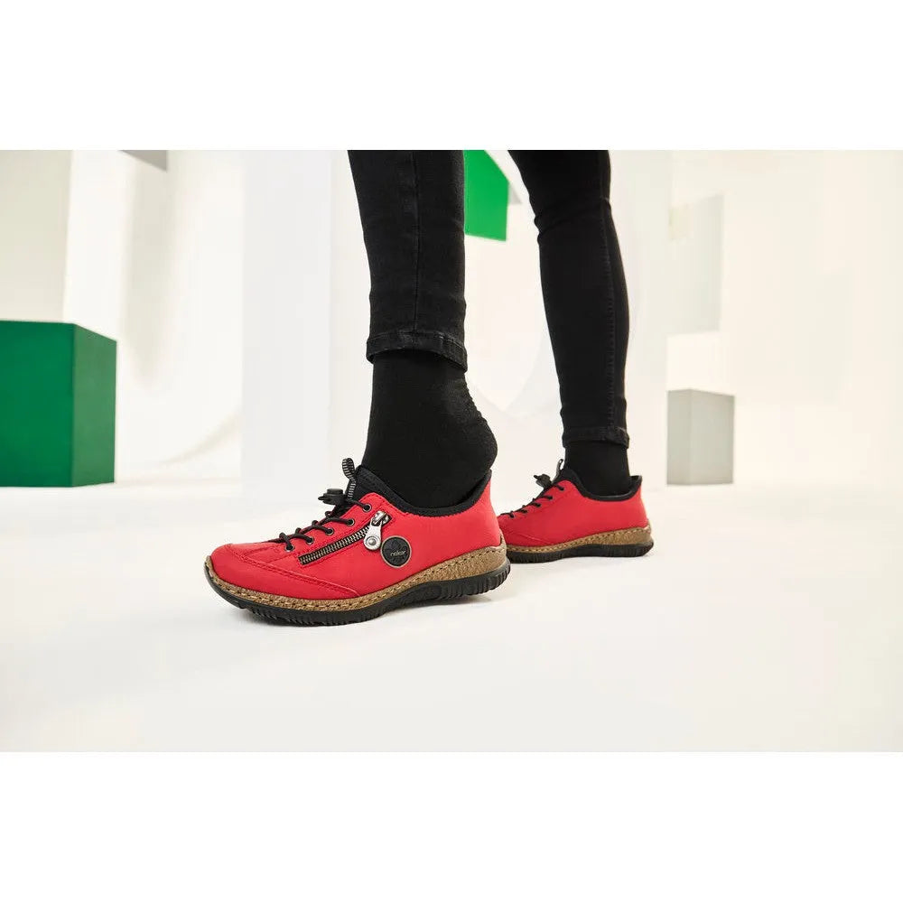Rieker N3267-33 Ladies Red Hands Free Slip On Shoes-elevate your sole