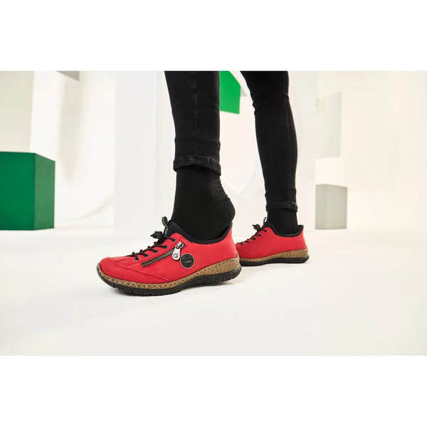 Rieker N3267-33 Ladies Red Hands Free Slip On Shoes-elevate your sole