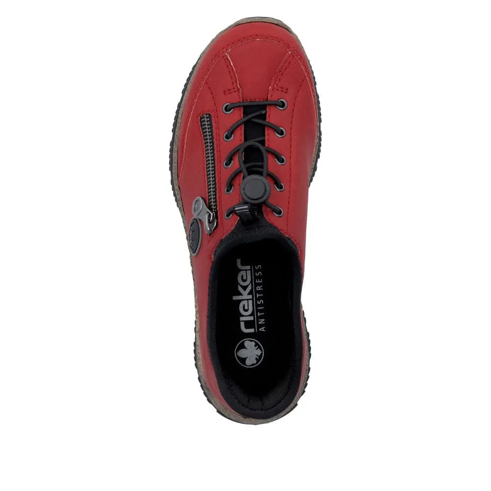 Rieker N3267-33 Ladies Red Hands Free Slip On Shoes-elevate your sole