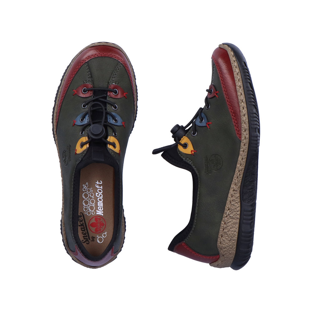 Rieker N3271-54 Ladies Forest Green Slip On Shoes-elevate your sole