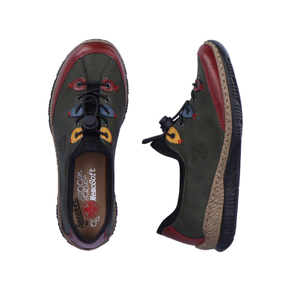 Rieker N3271-54 Ladies Forest Green Slip On Shoes-elevate your sole