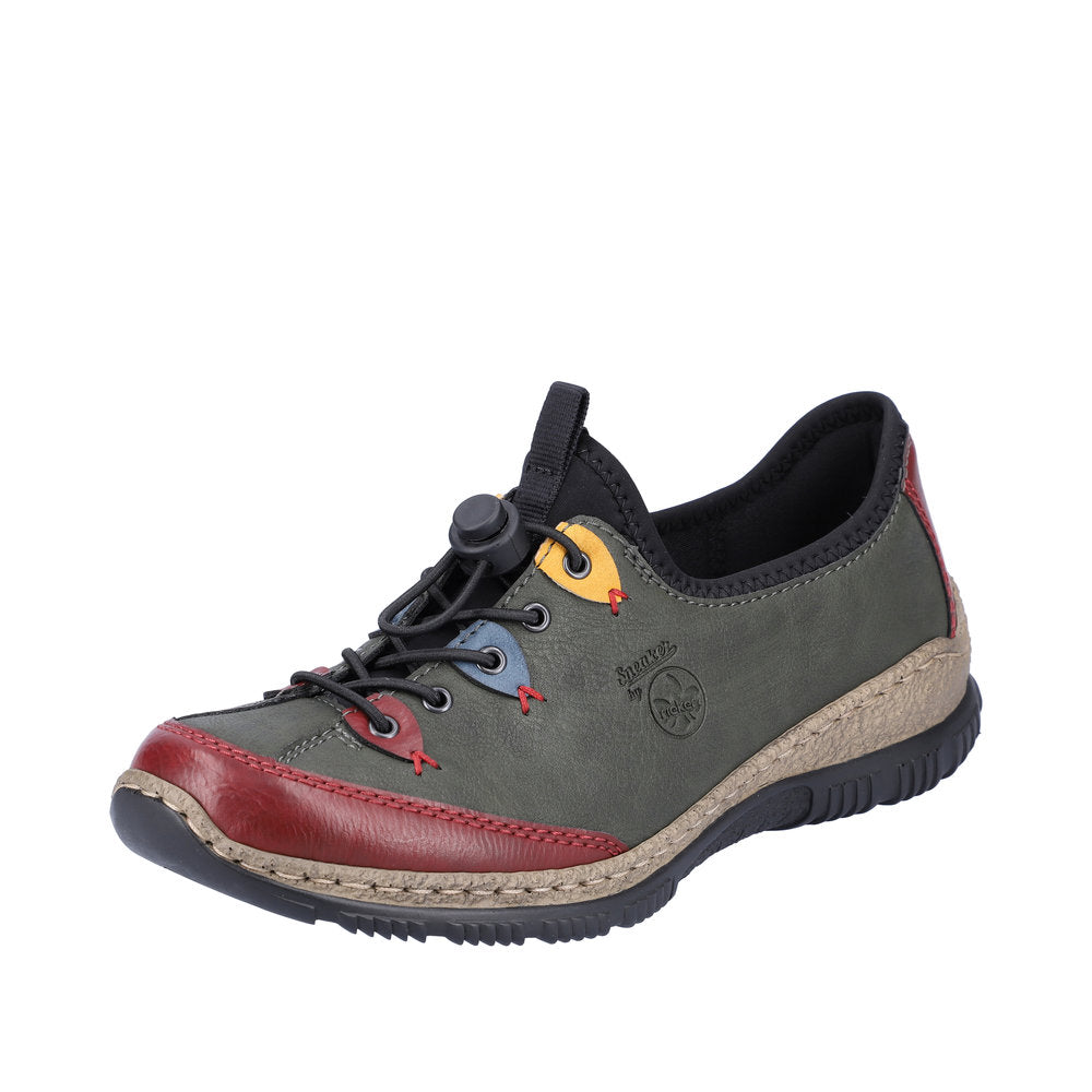 Rieker N3271-54 Ladies Forest Green Slip On Shoes-elevate your sole