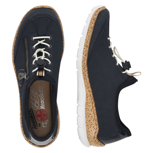 Rieker N4263-14 Ladies Navy Sporty Slip on Shoes - elevate your sole