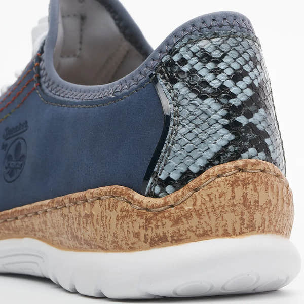 Rieker N42T0-14 Ladies Jeans Blue Textile Slip On Trainers-elevate your sole