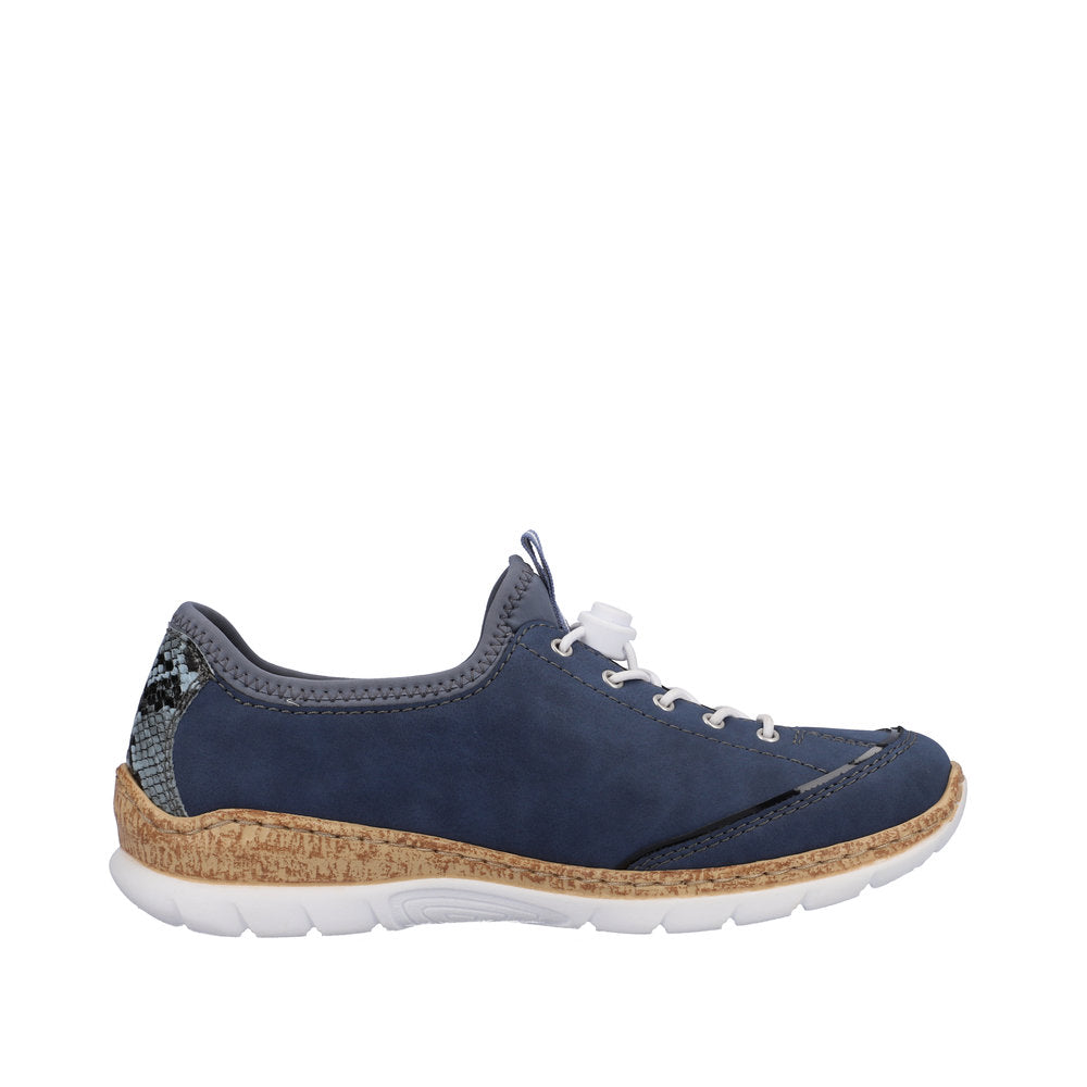 Rieker N42T0-14 Ladies Jeans Blue Textile Slip On Trainers-elevate your sole