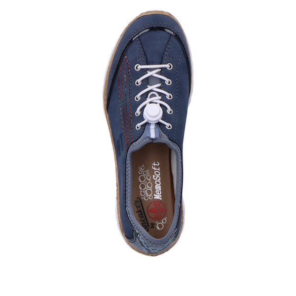 Rieker N42T0-14 Ladies Jeans Blue Textile Slip On Trainers-elevate your sole