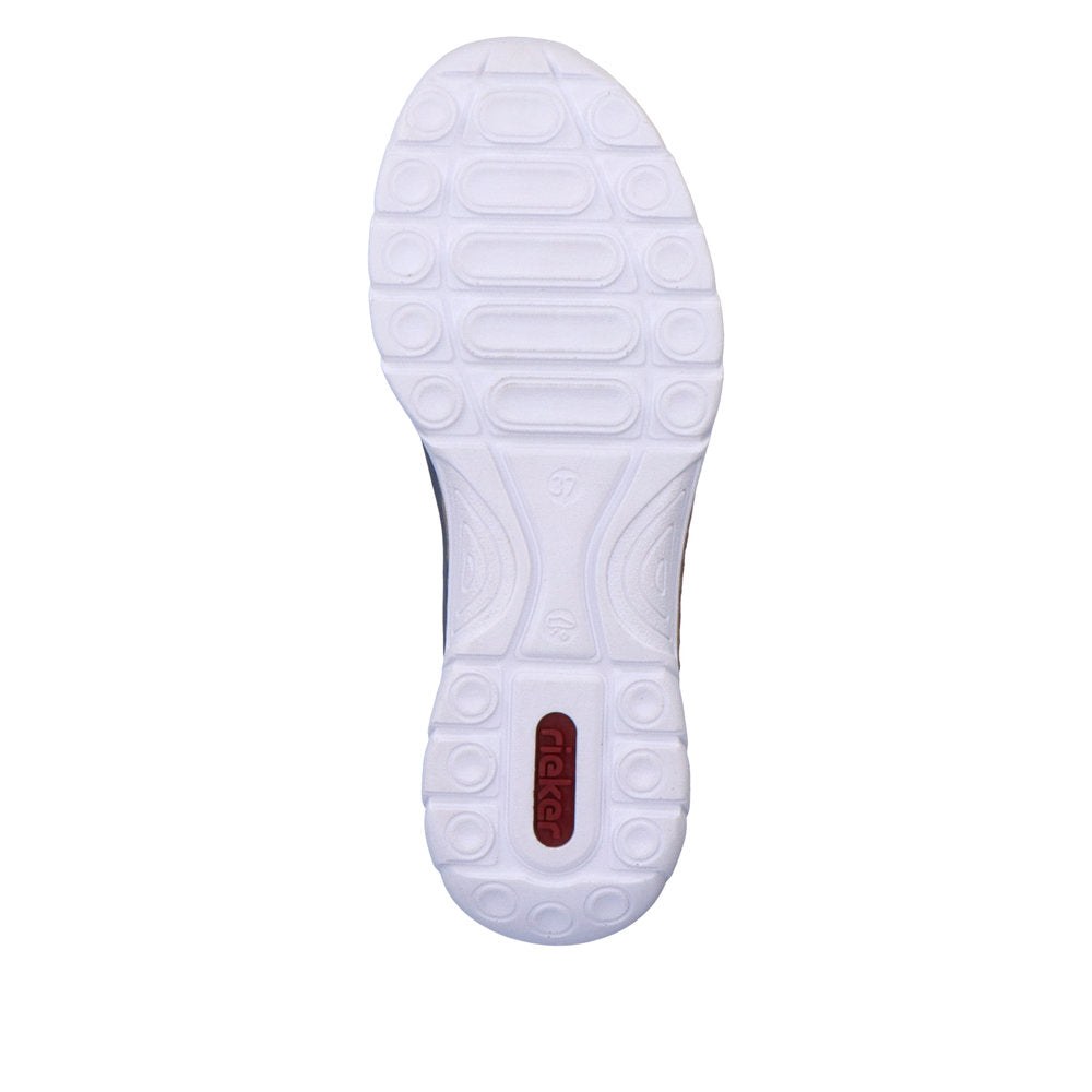 Rieker N42T0-14 Ladies Jeans Blue Textile Slip On Trainers-elevate your sole