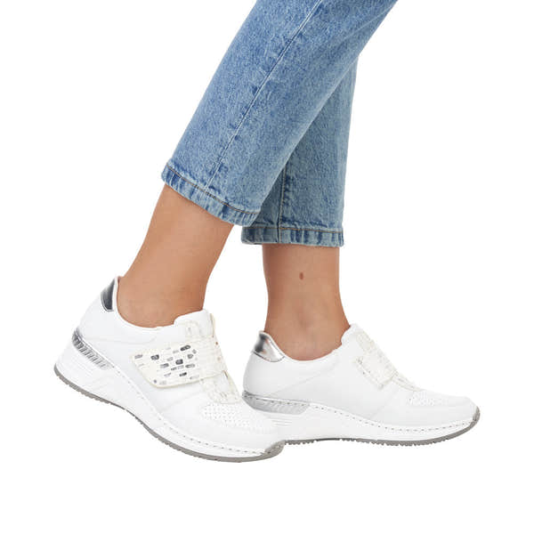 Rieker N4354-81 Kitty Ladies White Touch Fastening Shoes-elevate your sole
