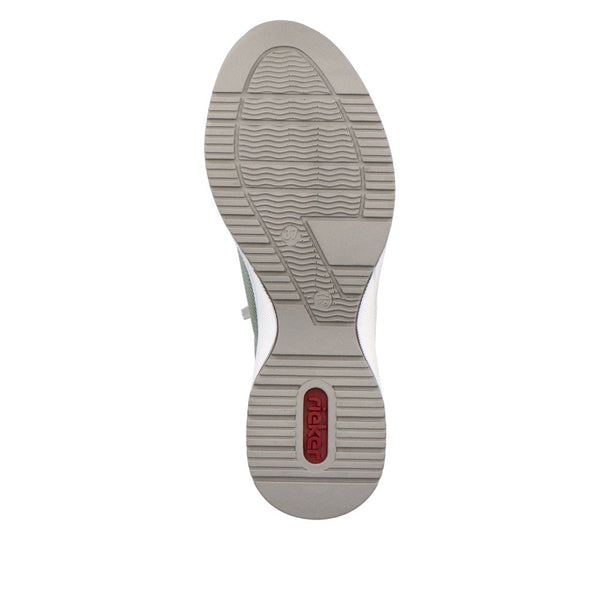 Rieker N4359-90 Ladies White Multi Textile Zip & Lace Trainers-elevate your sole