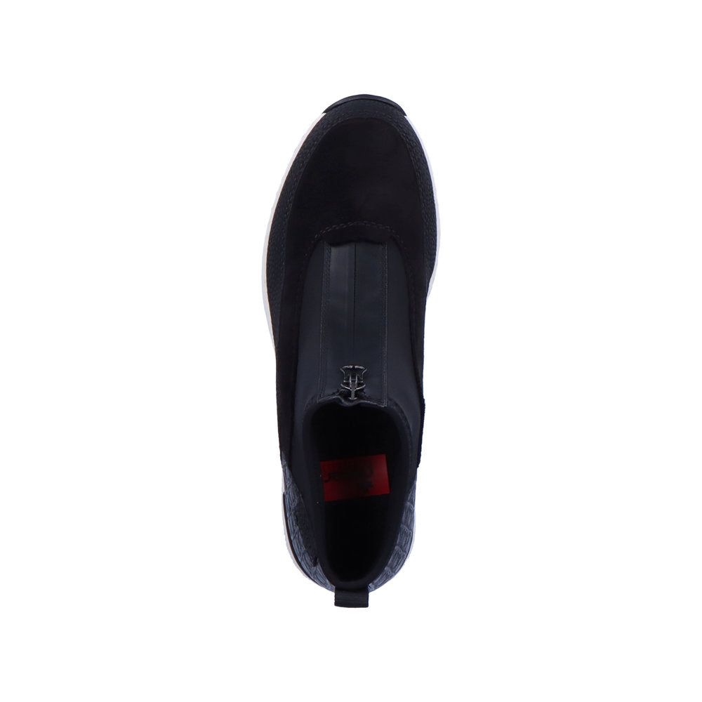 Rieker N6352-00 Ladies Black Front Zip Ankle Boots-elevate your sole