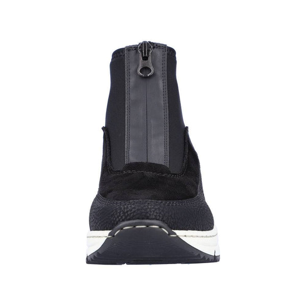 Rieker N6352-00 Ladies Black Front Zip Ankle Boots-elevate your sole