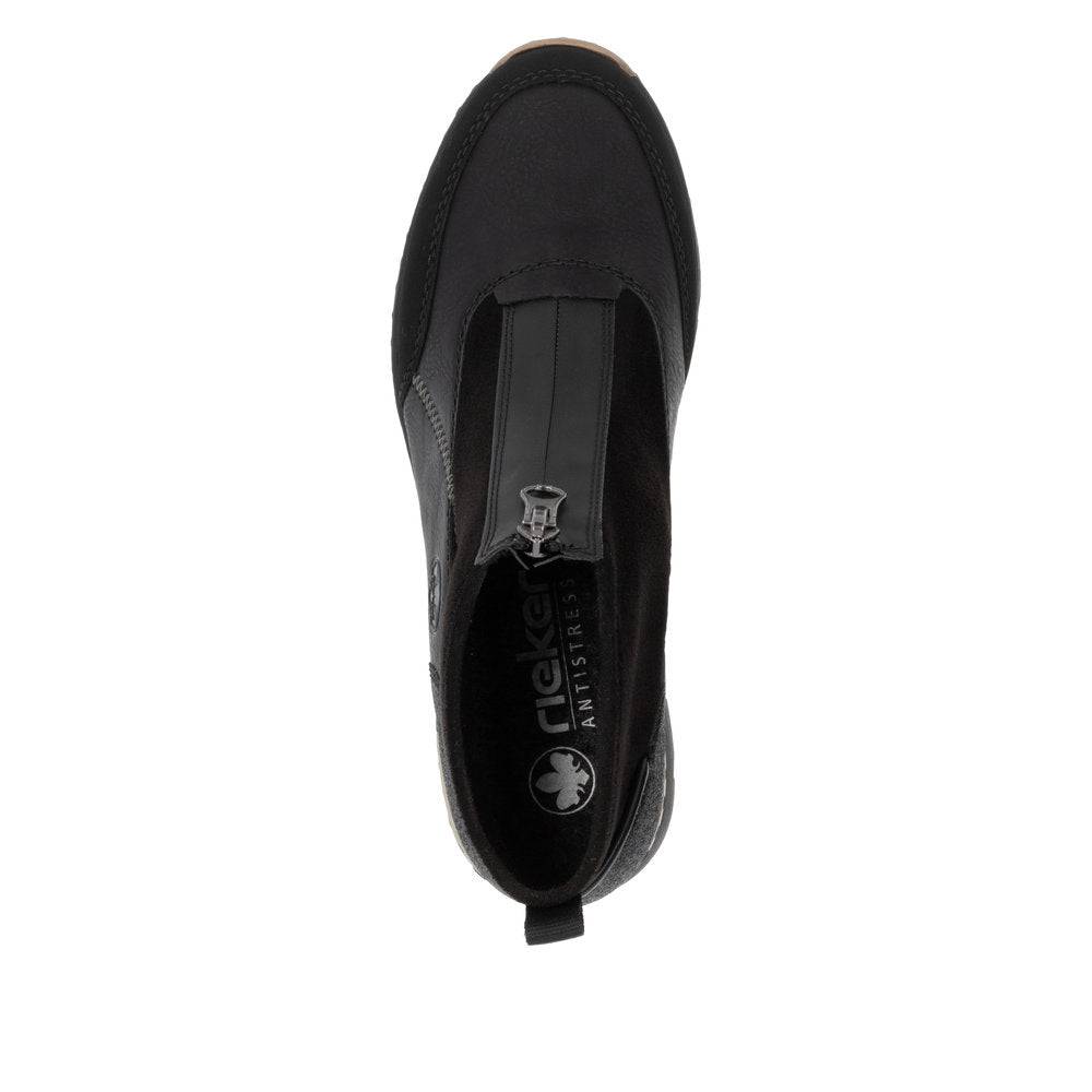 Rieker N6361-00 Ladies Black Side Zip Ankle Boots-elevate your sole