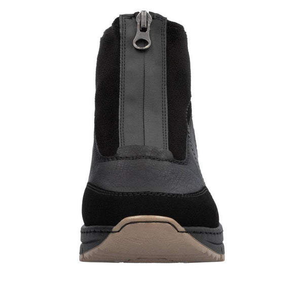 Rieker N6361-00 Ladies Black Side Zip Ankle Boots-elevate your sole