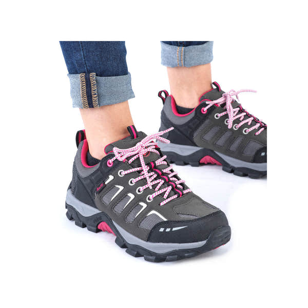 Rieker N8820-43 Ladies Grey And Pink Water Resistant Lace Up Shoes-elevate your sole