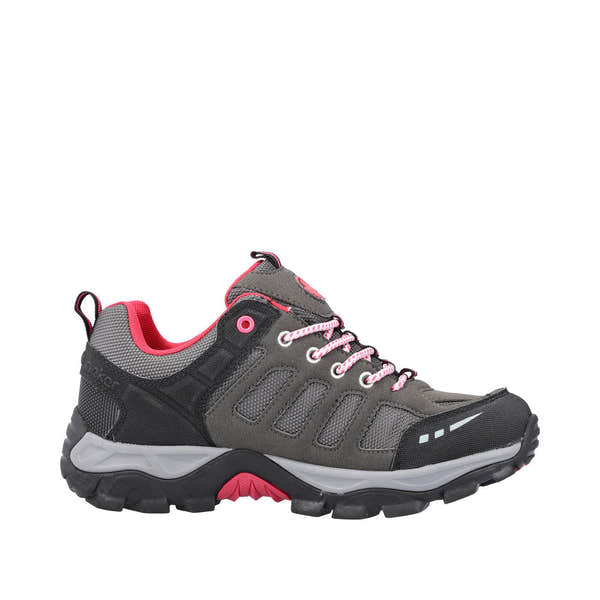 Rieker N8820-43 Ladies Grey And Pink Water Resistant Lace Up Shoes-elevate your sole