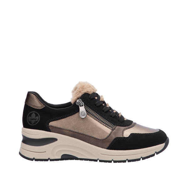 Rieker N9301-90 Ladies Beige Side Zip Shoes-elevate your sole