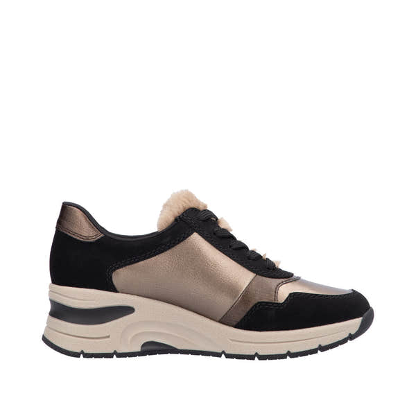 Rieker N9301-90 Ladies Beige Side Zip Shoes-elevate your sole