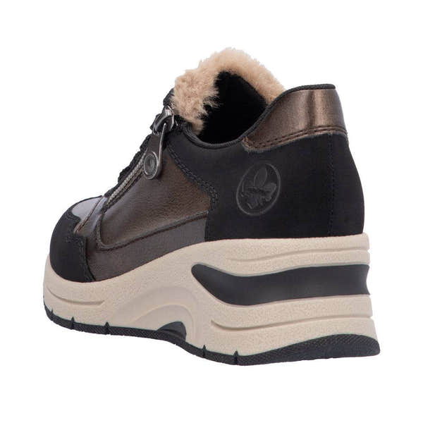 Rieker N9301-90 Ladies Beige Side Zip Shoes-elevate your sole