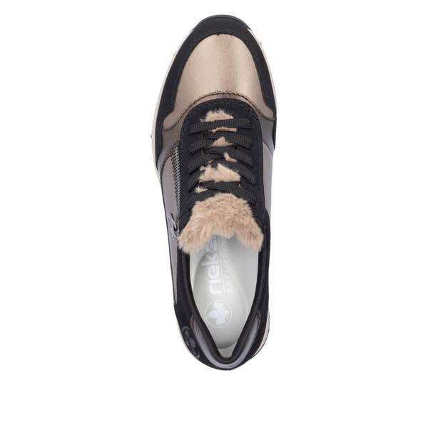 Rieker N9301-90 Ladies Beige Side Zip Shoes-elevate your sole