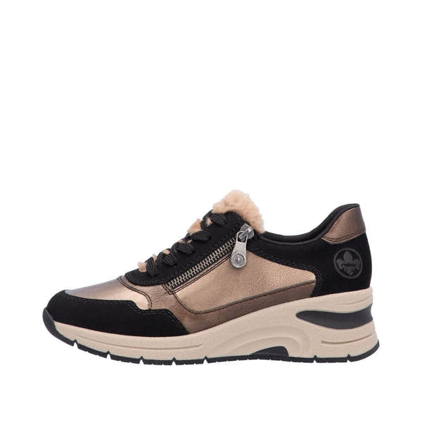 Rieker N9301-90 Ladies Beige Side Zip Shoes-elevate your sole