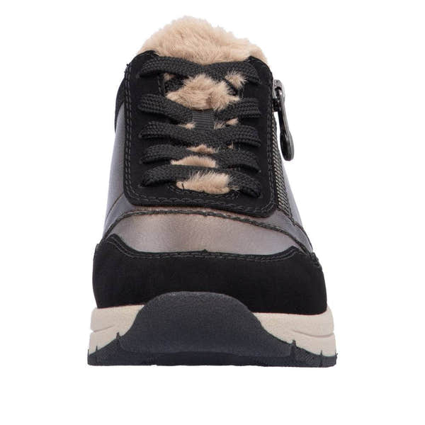 Rieker N9301-90 Ladies Beige Side Zip Shoes-elevate your sole