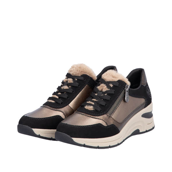 Rieker N9301-90 Ladies Beige Side Zip Shoes-elevate your sole
