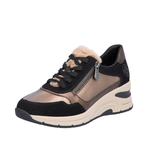 Rieker N9301-90 Ladies Beige Side Zip Shoes-elevate your sole