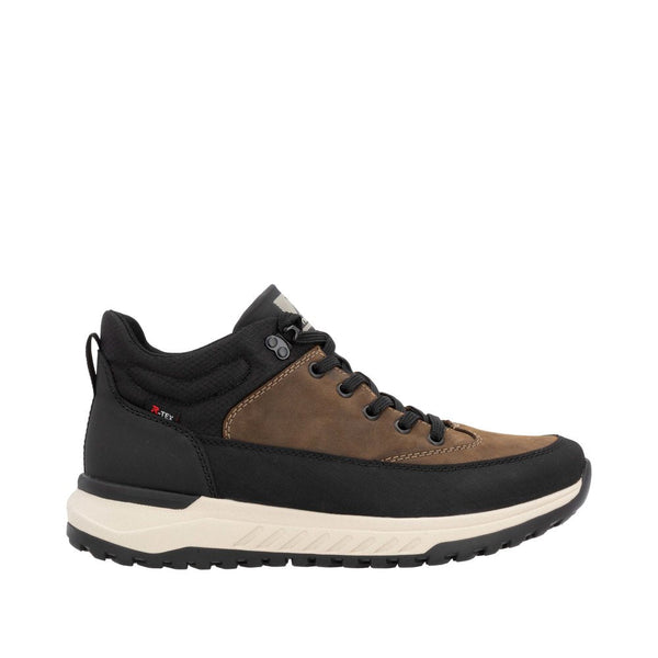 Rieker U0173-22 Mens Black/Brown Combi Water Resistant Lace Up Ankle Boots-elevate your sole