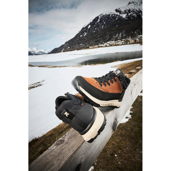 Rieker U0173-22 Mens Black/Brown Combi Water Resistant Lace Up Ankle Boots-elevate your sole