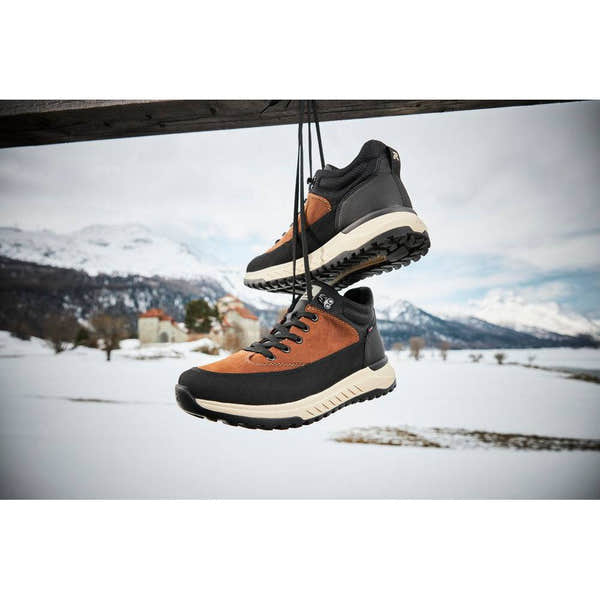 Rieker U0173-22 Mens Black/Brown Combi Water Resistant Lace Up Ankle Boots-elevate your sole