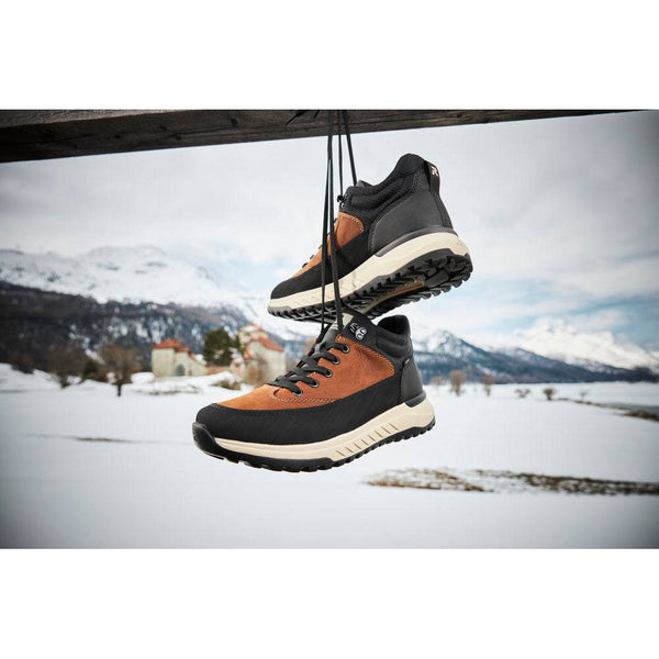Rieker U0173-22 Mens Black/Brown Combi Water Resistant Lace Up Ankle Boots-elevate your sole