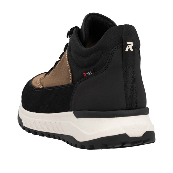 Rieker U0173-22 Mens Black/Brown Combi Water Resistant Lace Up Ankle Boots-elevate your sole