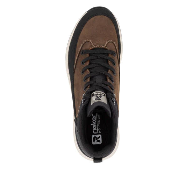 Rieker U0173-22 Mens Black/Brown Combi Water Resistant Lace Up Ankle Boots-elevate your sole