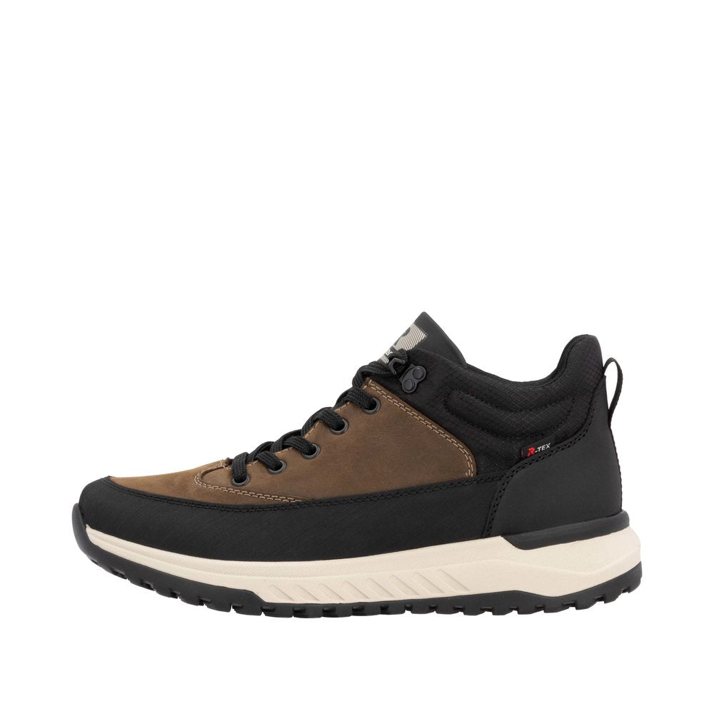 Rieker U0173-22 Mens Black/Brown Combi Water Resistant Lace Up Ankle Boots-elevate your sole