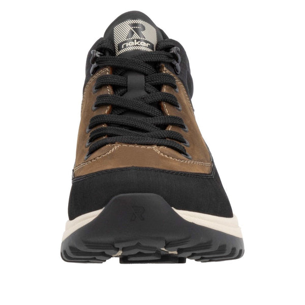 Rieker U0173-22 Mens Black/Brown Combi Water Resistant Lace Up Ankle Boots-elevate your sole